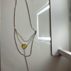 Elegant Silver and Yellow Pendant Necklace